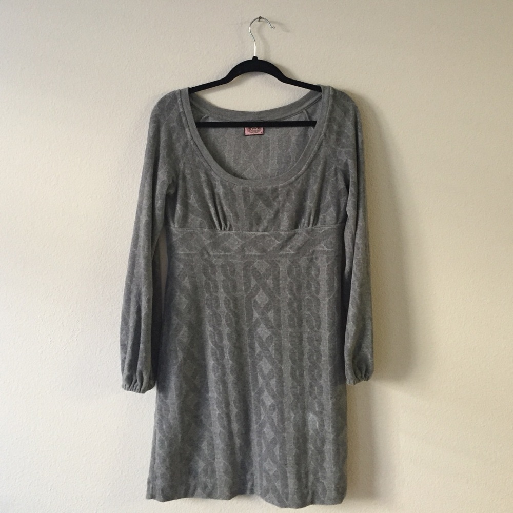 Juicy Couture Gray Cable Stripe Dress